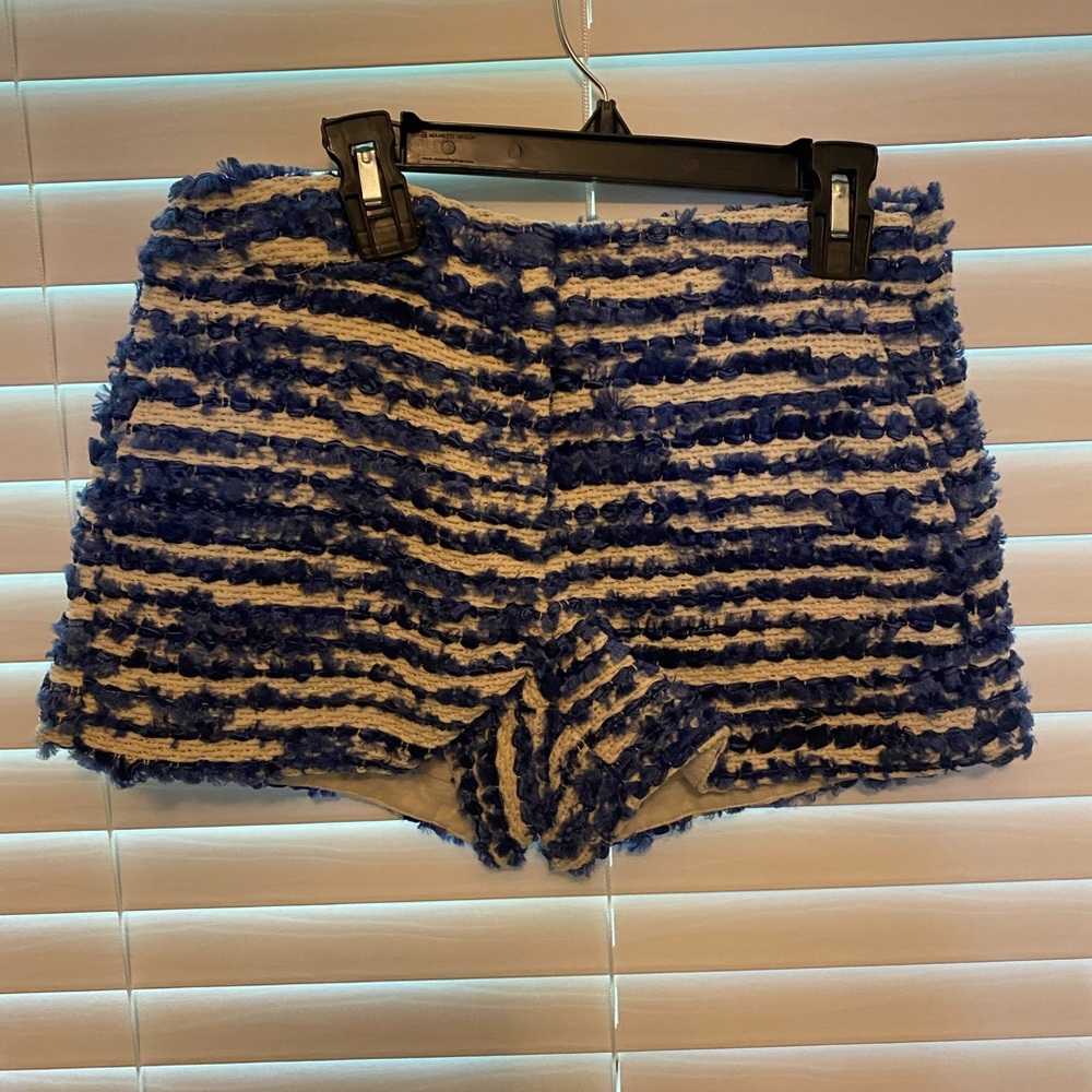 Tibi blue and white shorts